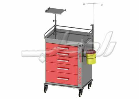 ترالی اورژانس 4کشو کمد دار ( ترالی احیا)