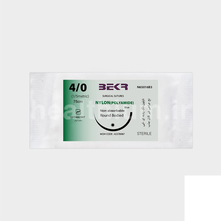 نخ بخیه نایلونی ریورس کات 4/۰ بکر19